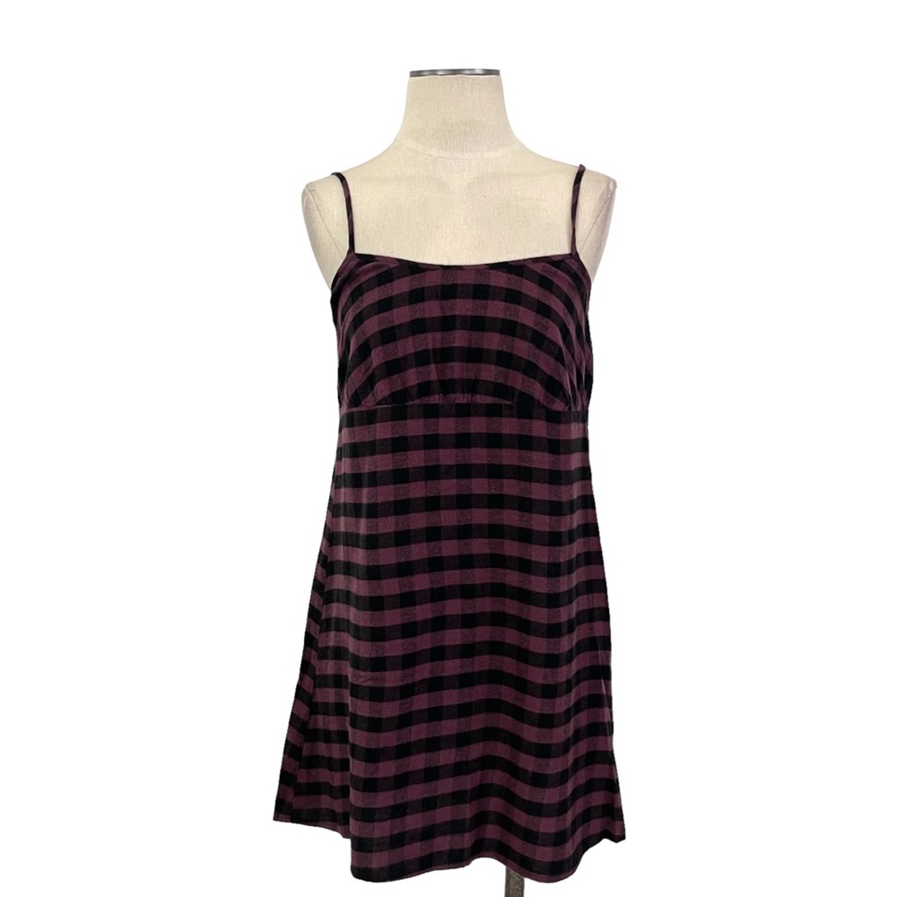 Wild Fable- Purple & Black Gingham Mini Dress Size Medium Juniors.